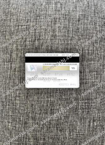 Sudan National Bank visa gold card photolook back